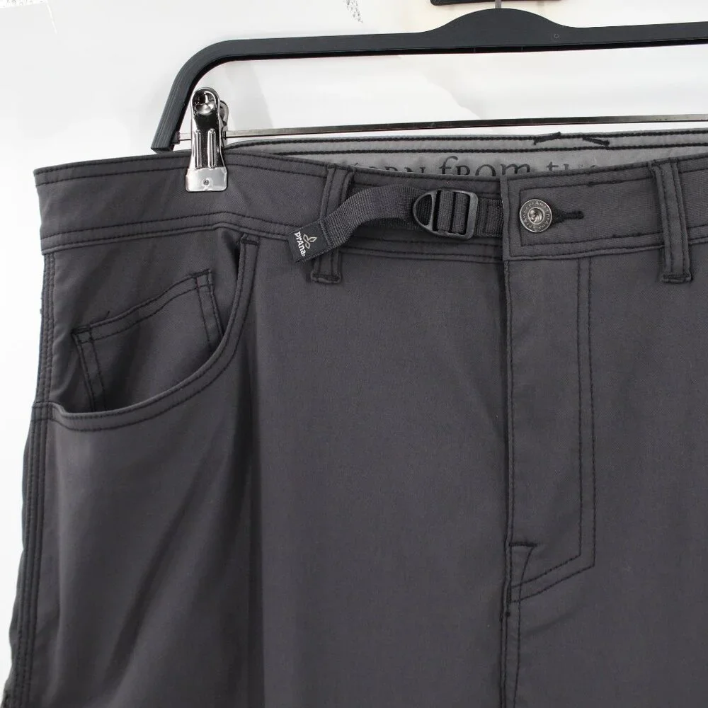 Prana Pants Mens 40 Zion Stretch Straight Cargo Hiking Belted Snap Roll Up Hem